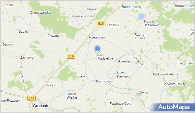 mapa Kadzielnia, Kadzielnia na mapie Targeo